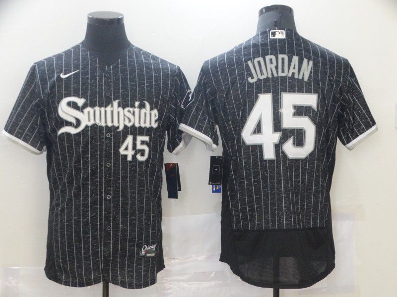 Men Chicago White Sox 45 Jordan Black City Edition Nike Elite 2021 MLB Jersey